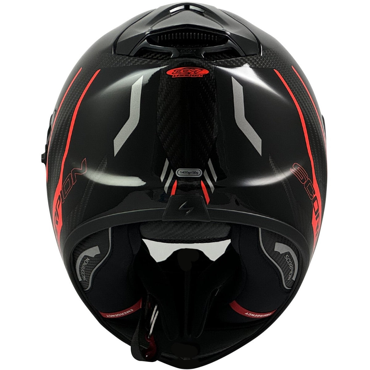 Casque Scorpion Exo-1400 EVO II Carbon Air Kydra Noir Rouge