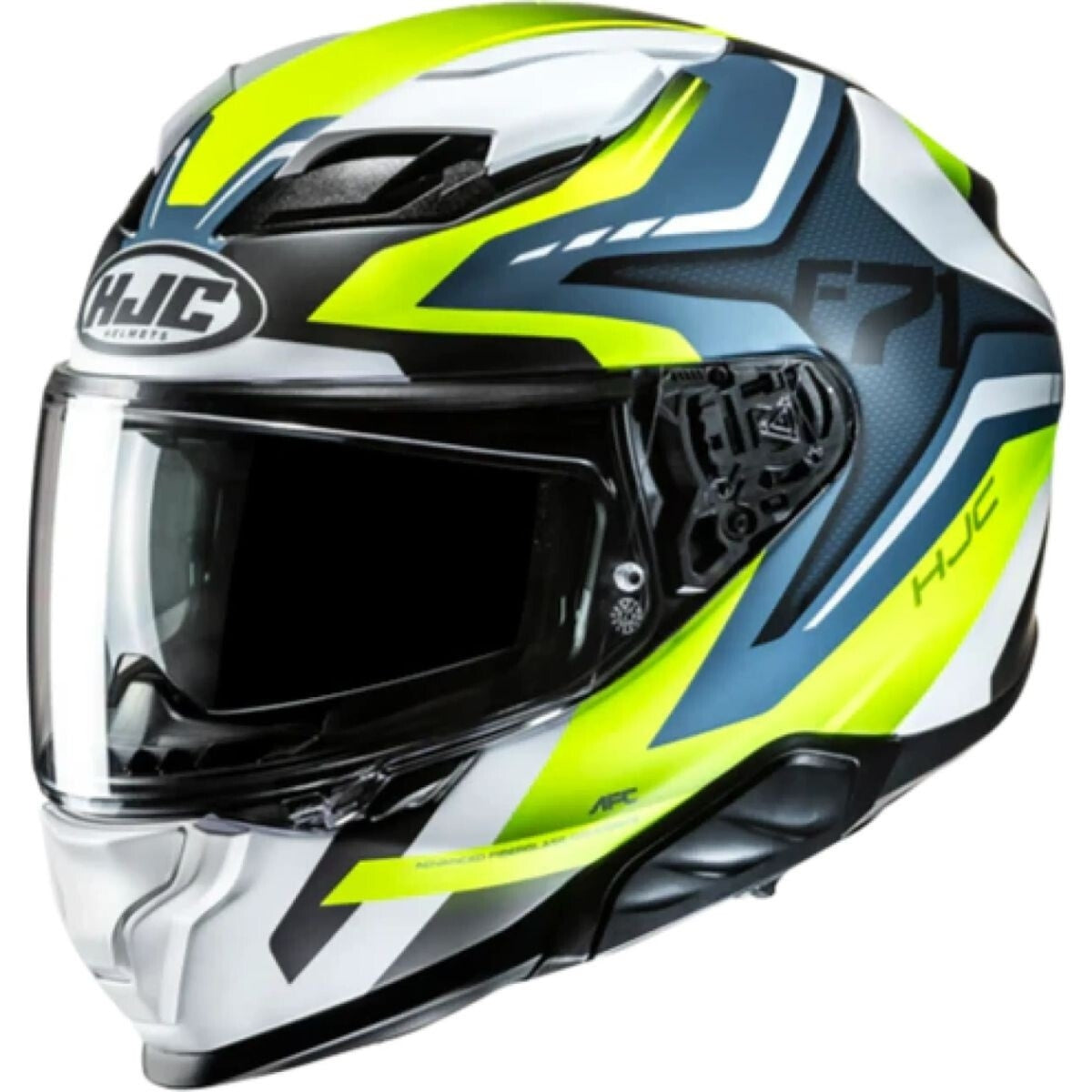 Casque HJC F71 Fes MC3HSF Bleu Jaune Fluo