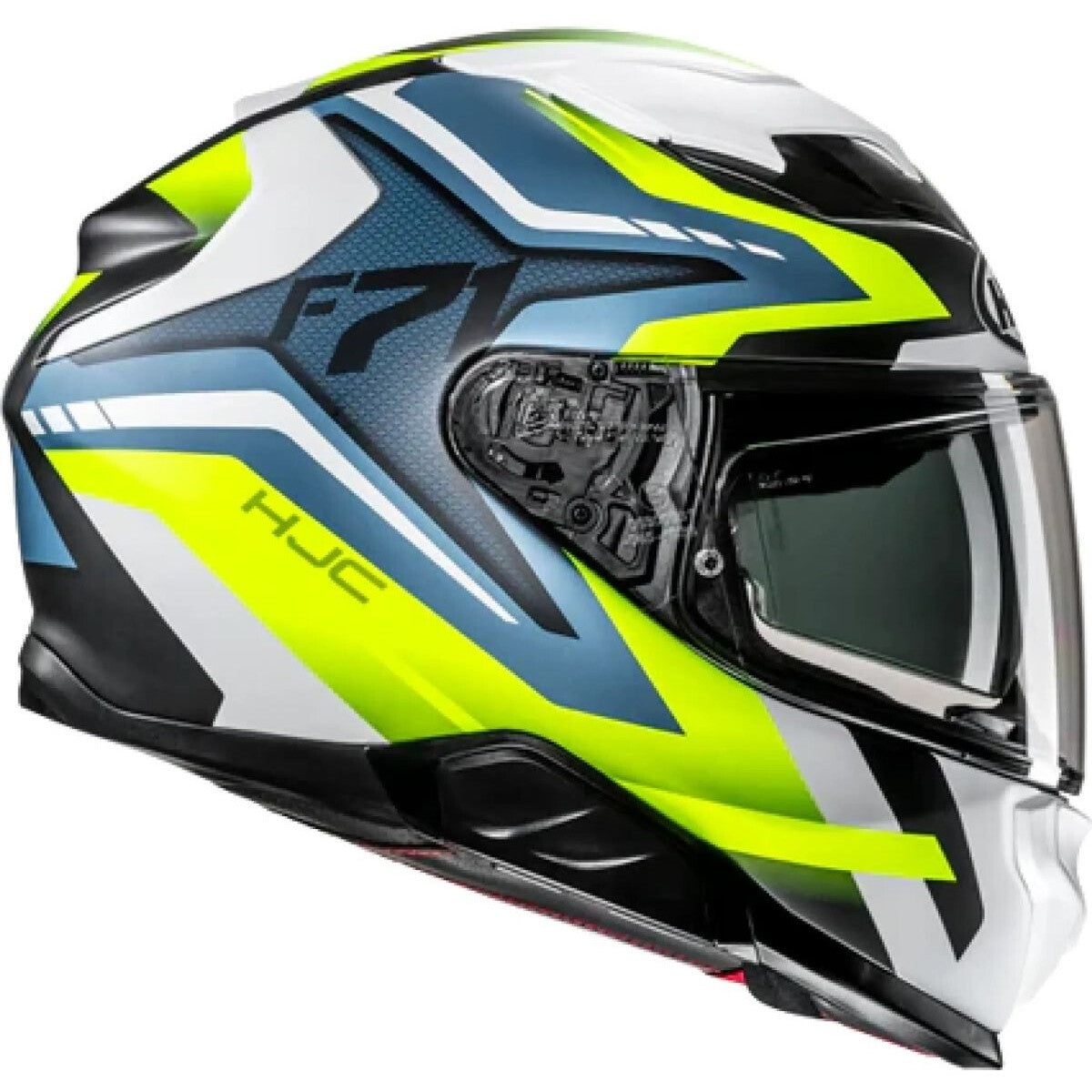 Casque HJC F71 Fes MC3HSF Bleu Jaune Fluo
