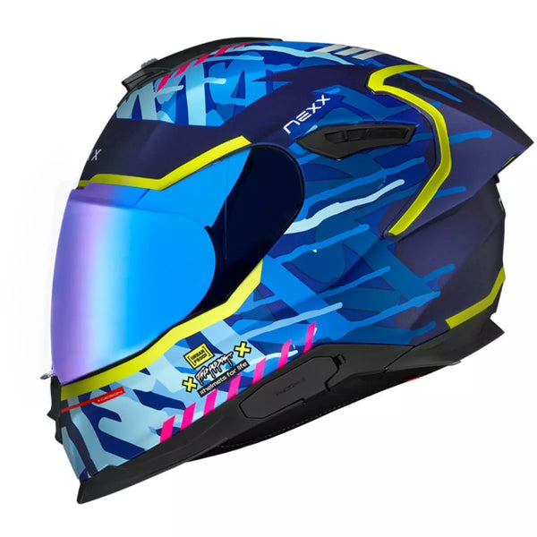 Casque Nexx Y.100R Urbangram Indigo Bleu Mat