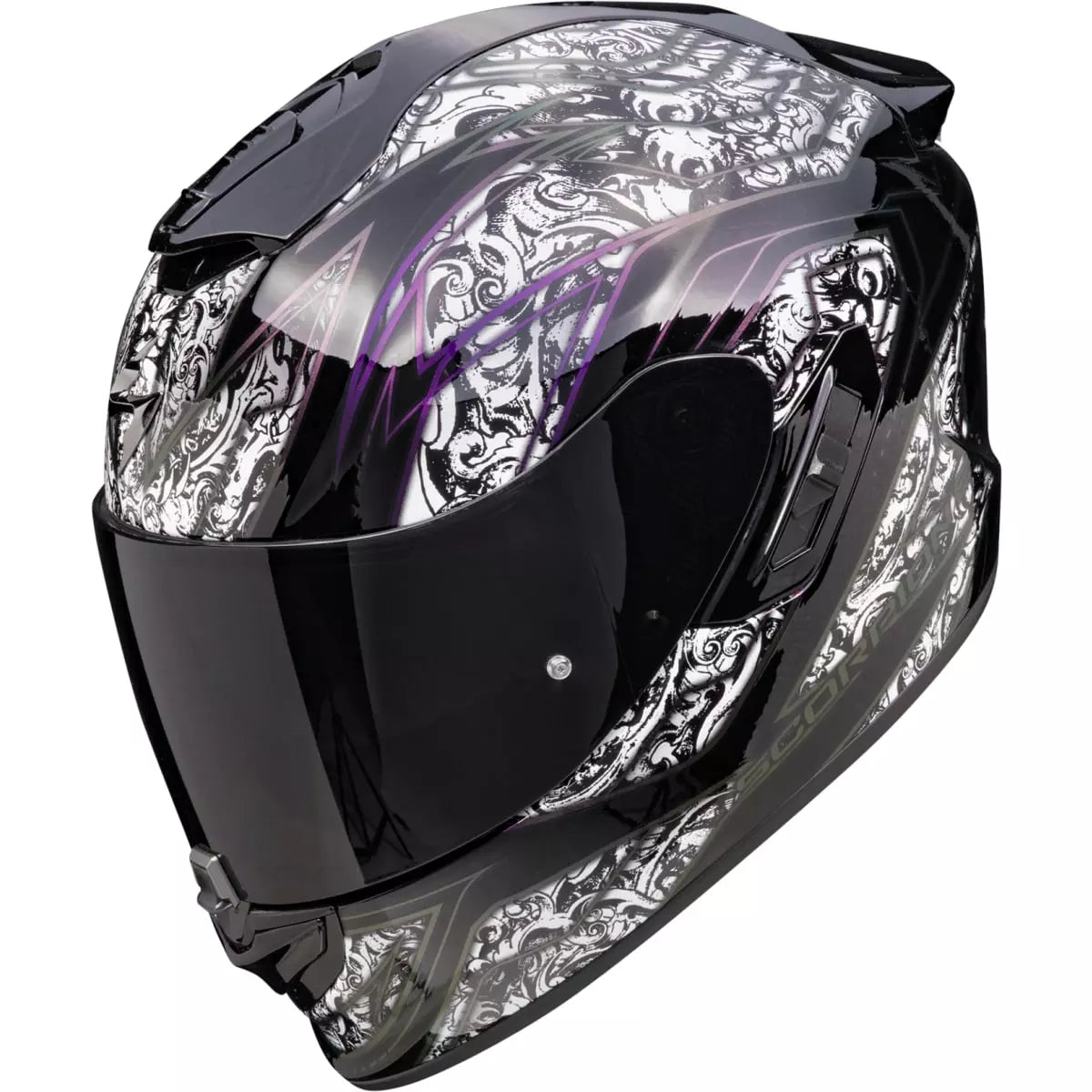 Casque Scorpion Exo-1400 Evo II Air Fantasy Noir Blanc