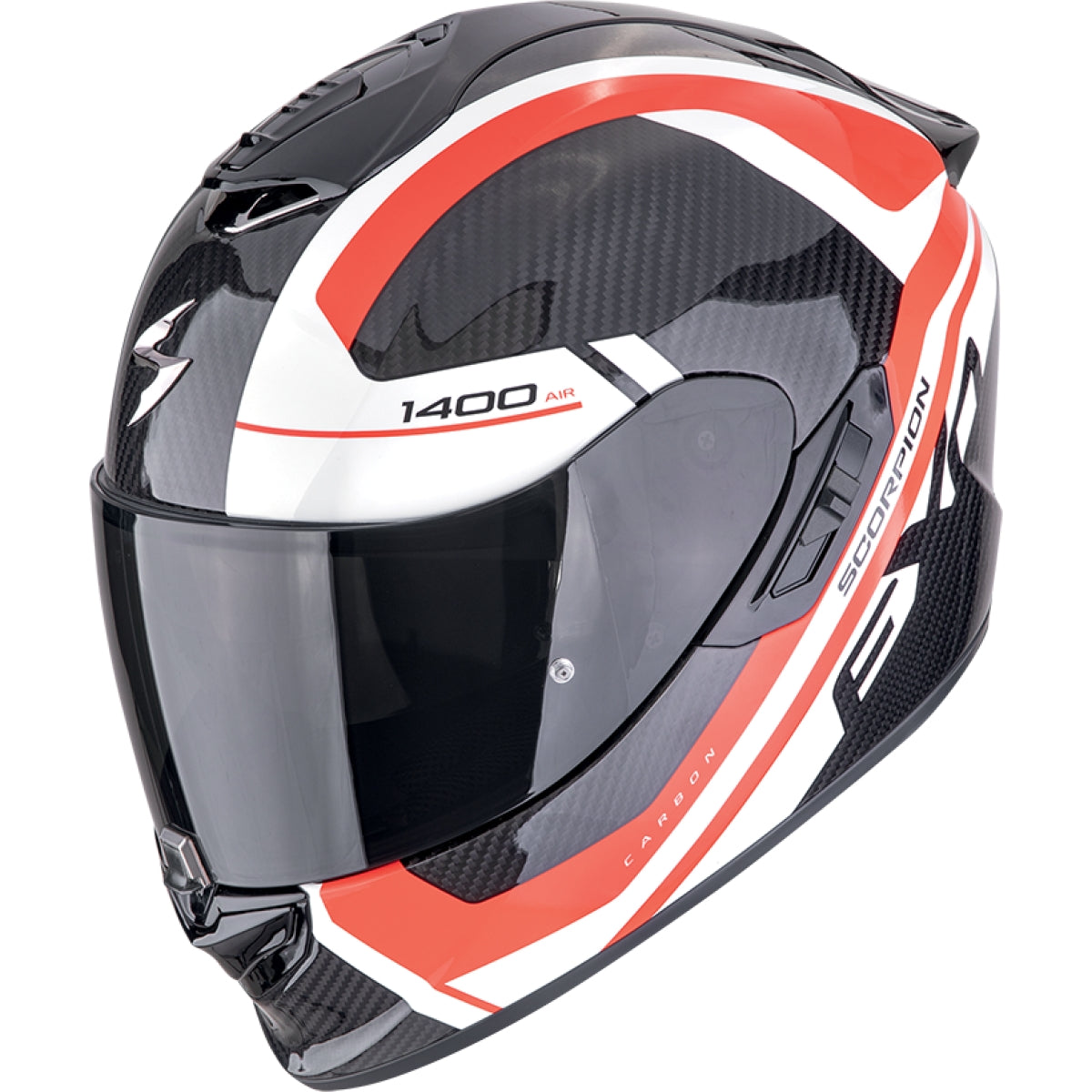 Casque Scorpion Exo-1400 Evo II Carbon Air Enko Noir Rouge Blanc