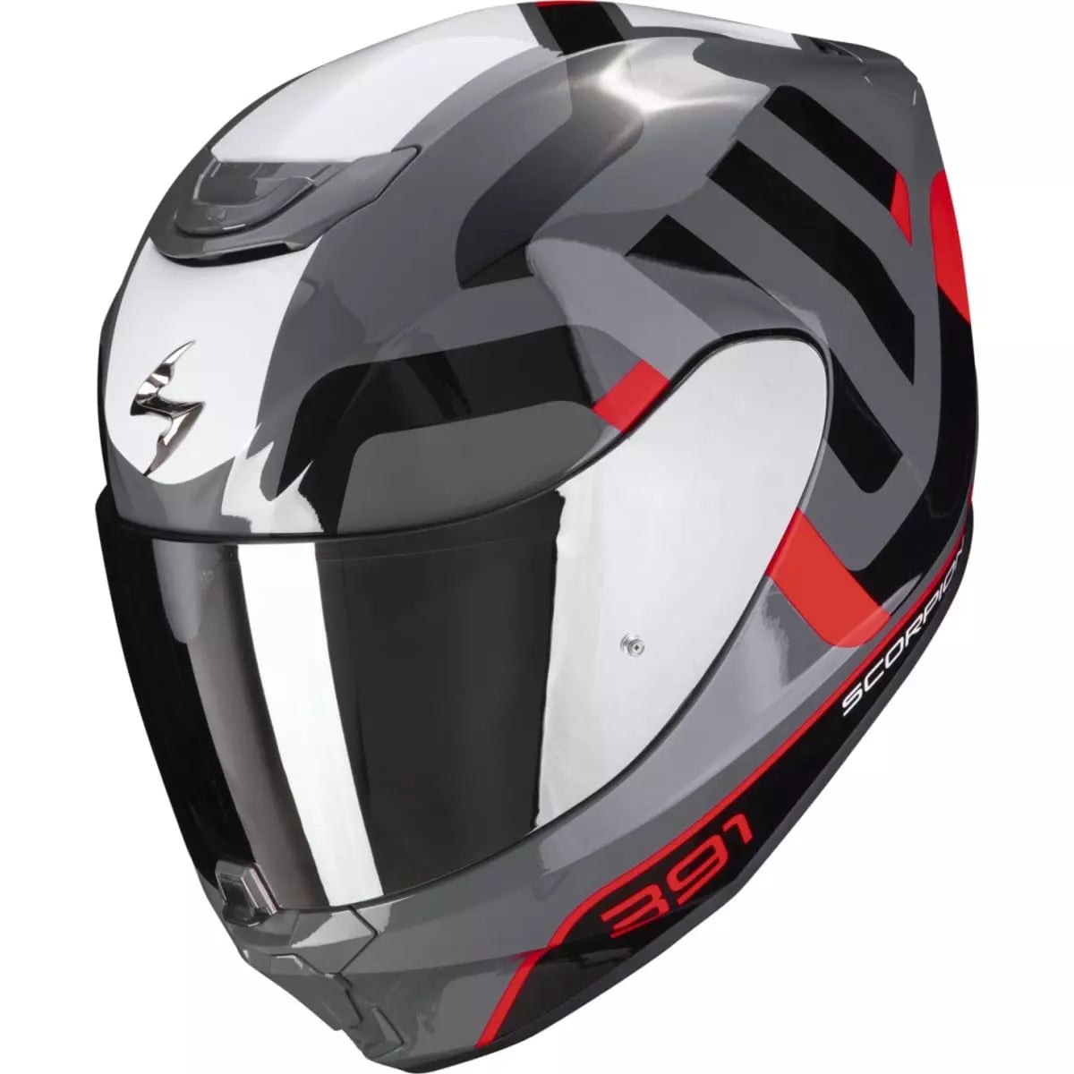 Casque Scorpion Exo-391 Arok Gris Rouge Noir