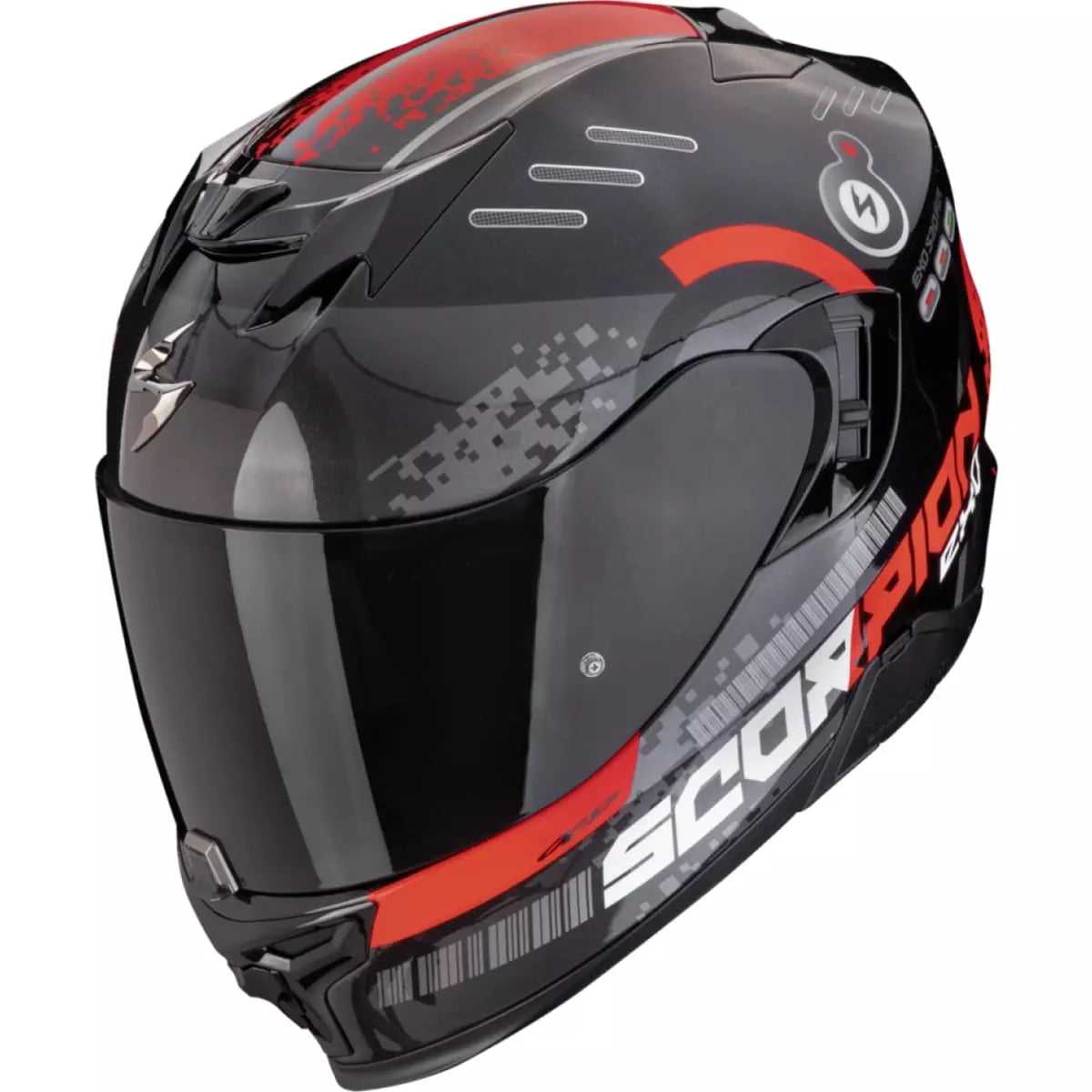 Casque Scorpion Exo-520 Evo Air Titan Noir Métal Rouge