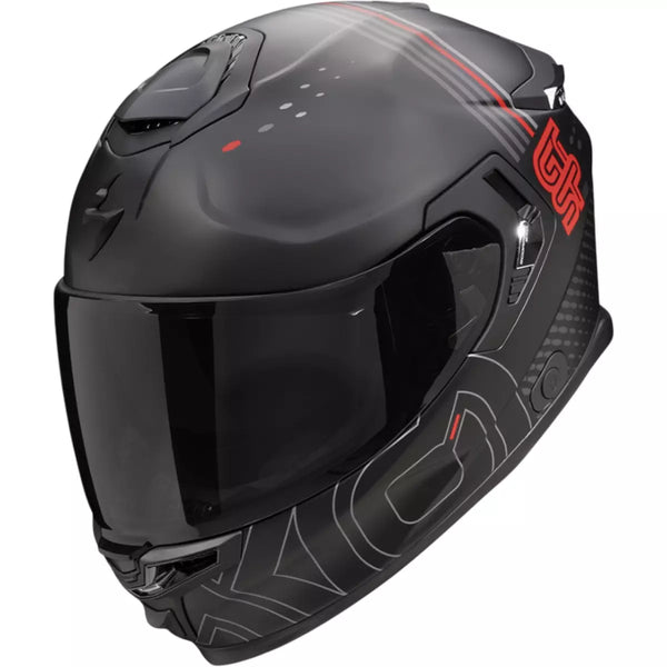 Casque Scorpion Exo-GT SP Air Carbon Techlane Noir Gris Rouge
