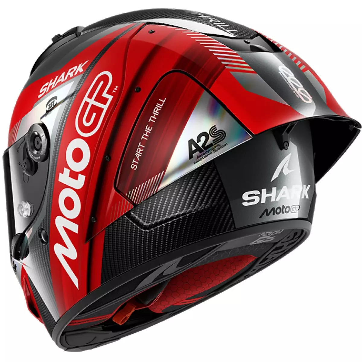 Casque Shark Aeron-GP Fim Racing 2 MotoGP Noir Rouge Chrome