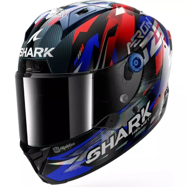 Casque Shark Aeron Zarco GP De France Carbon Bleu Chrome