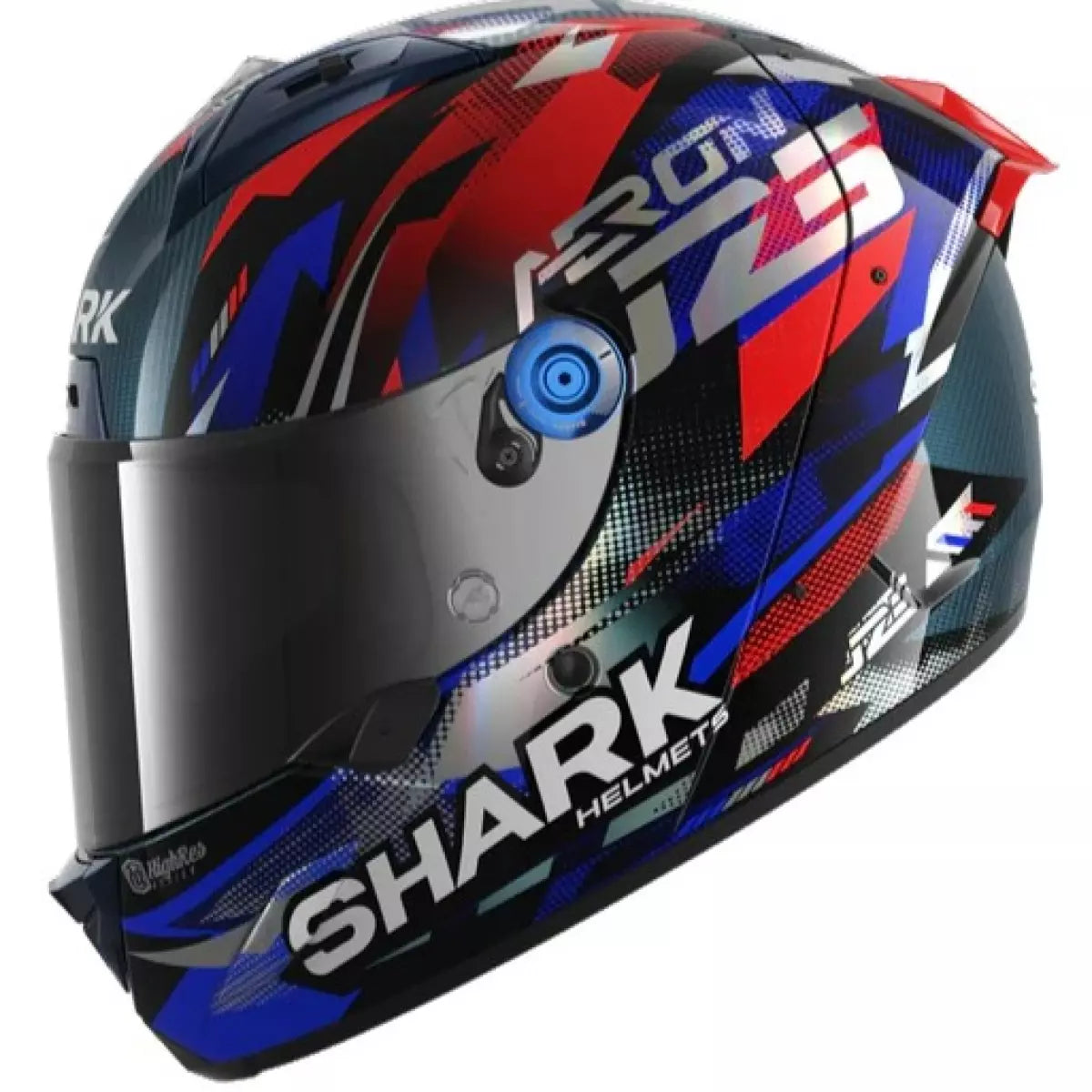 Casque Shark Aeron Zarco GP De France Carbon Bleu Chrome