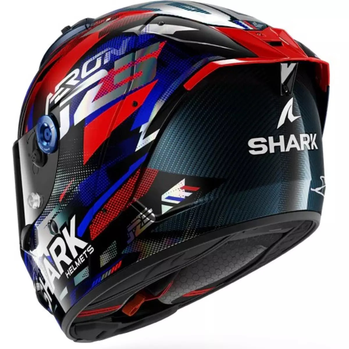 Casque Shark Aeron Zarco GP De France Carbon Bleu Chrome