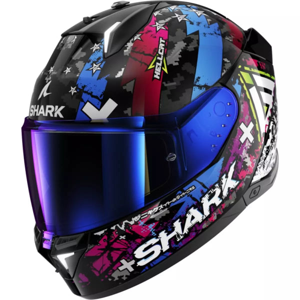 Casque Shark Skwal I3 Hellcat Noir Chrome Bleu