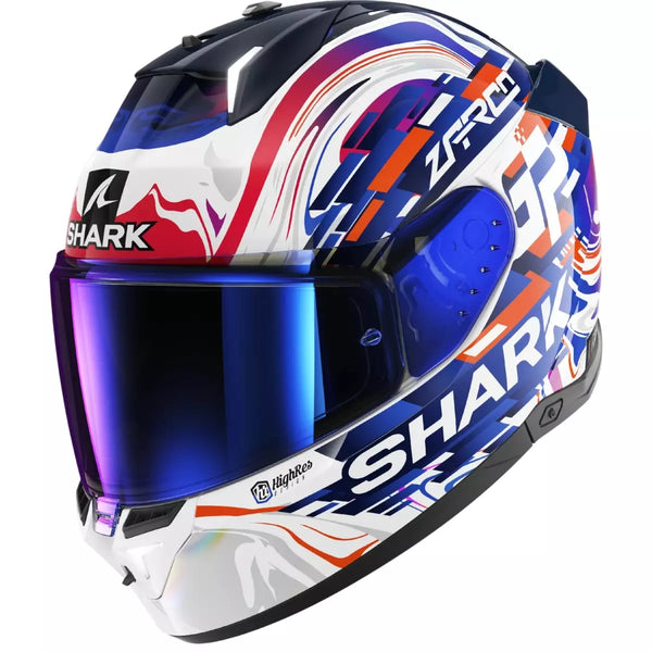 Casque Shark Skwal I3 Replica Zarco GP De France Blanc Bleu Brillant