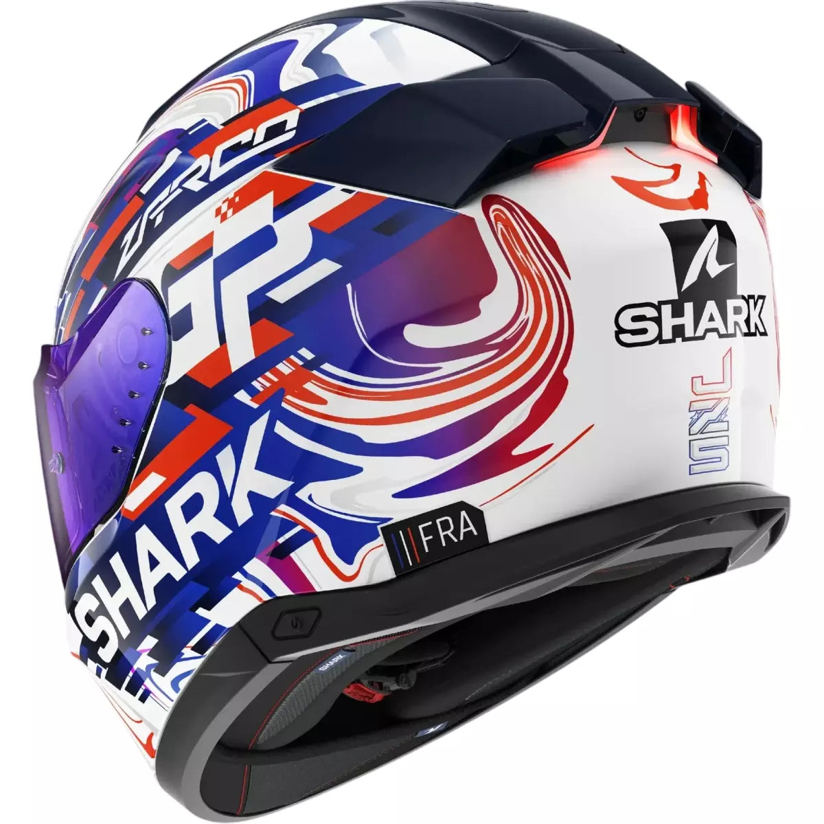 Casque Shark Skwal I3 Replica Zarco GP De France Blanc Bleu Brillant