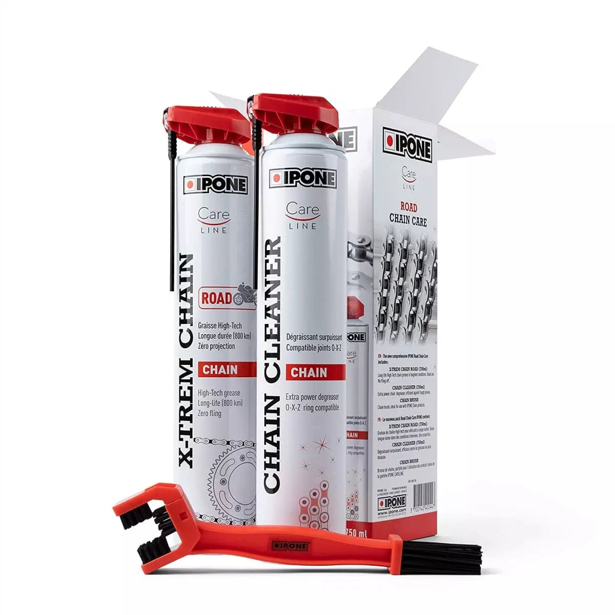 Pack Ipone Dégraissant Lubrifiant Brosse Route