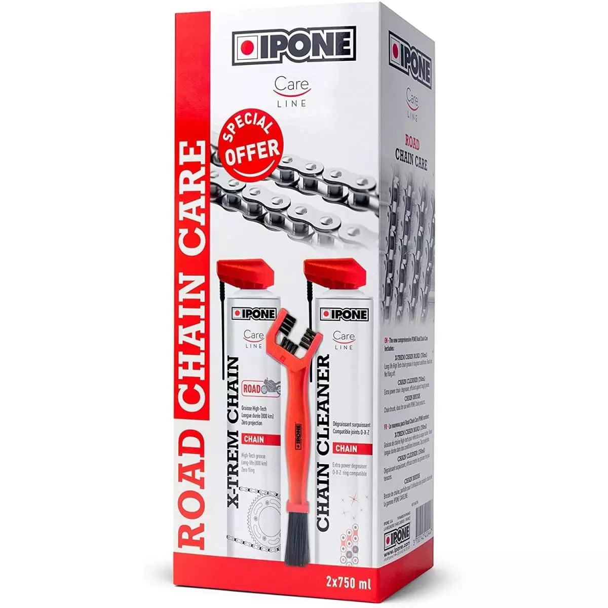 Pack Ipone Dégraissant Lubrifiant Brosse Route