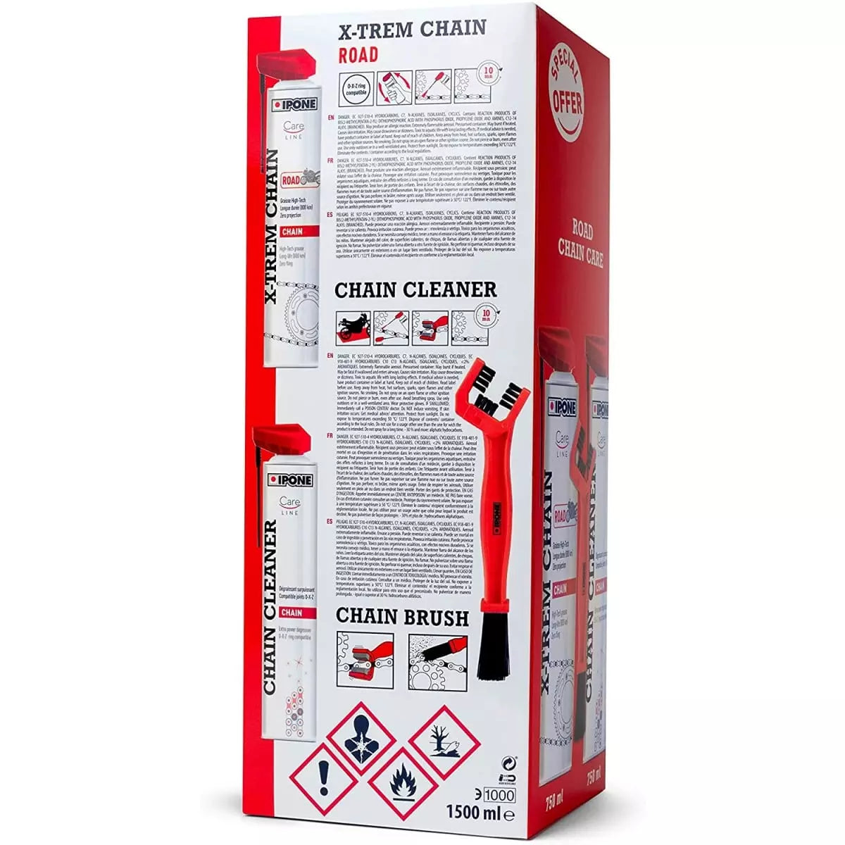 Pack Ipone Dégraissant Lubrifiant Brosse Route