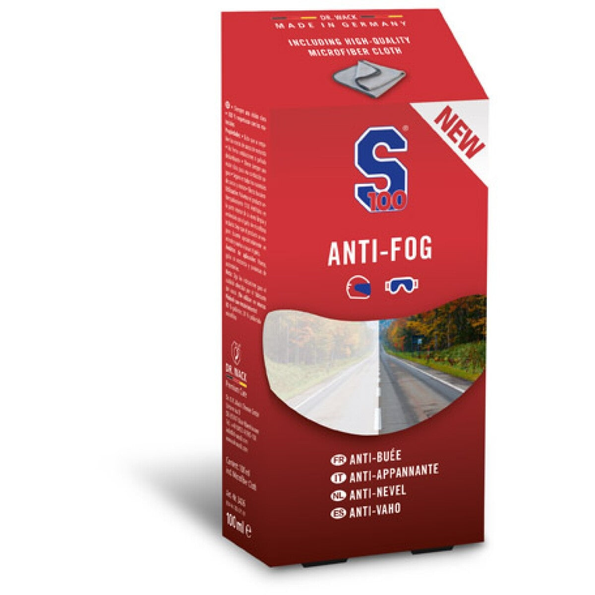 Spray Visière Anti-Buée S100 + Microfibre Anti-rayure