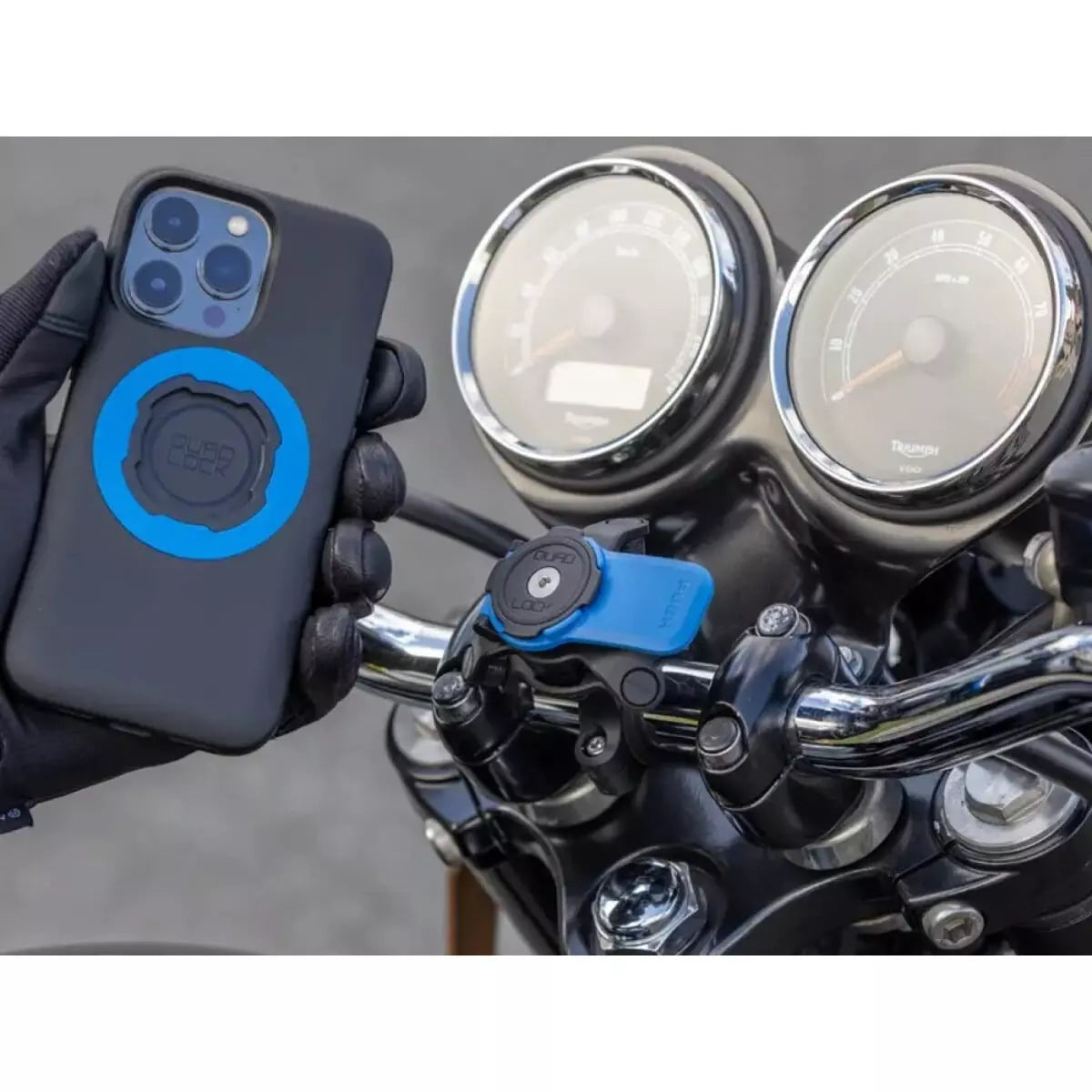 Support Téléphone Quad Lock Moto Guidon