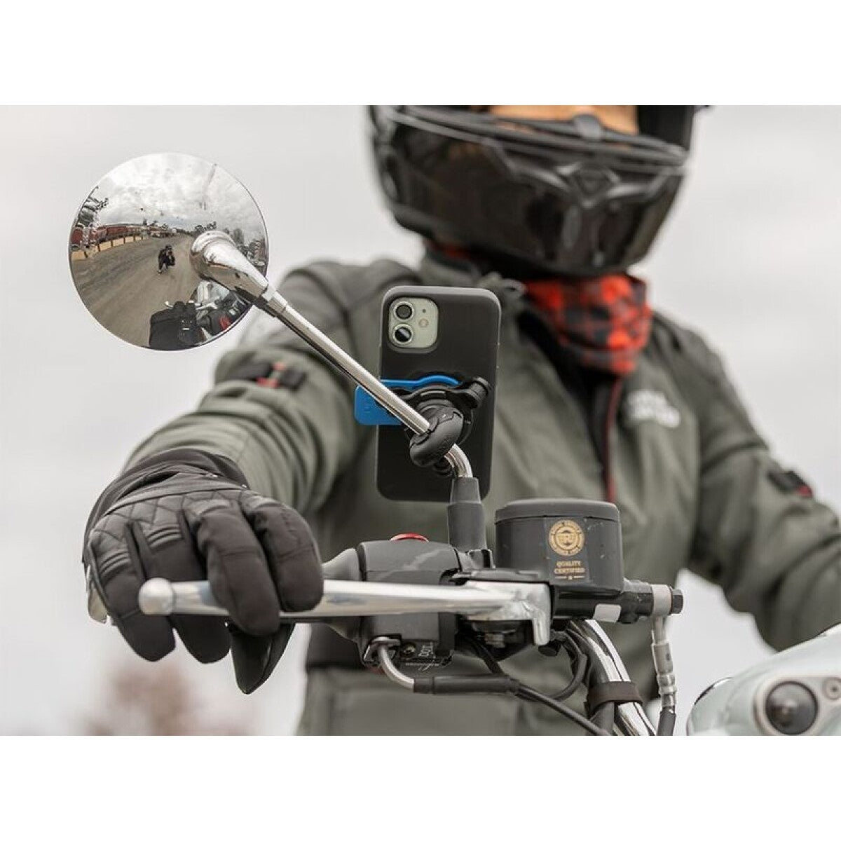 Support Téléphone Quad Lock Moto Scooter Rétroviseur