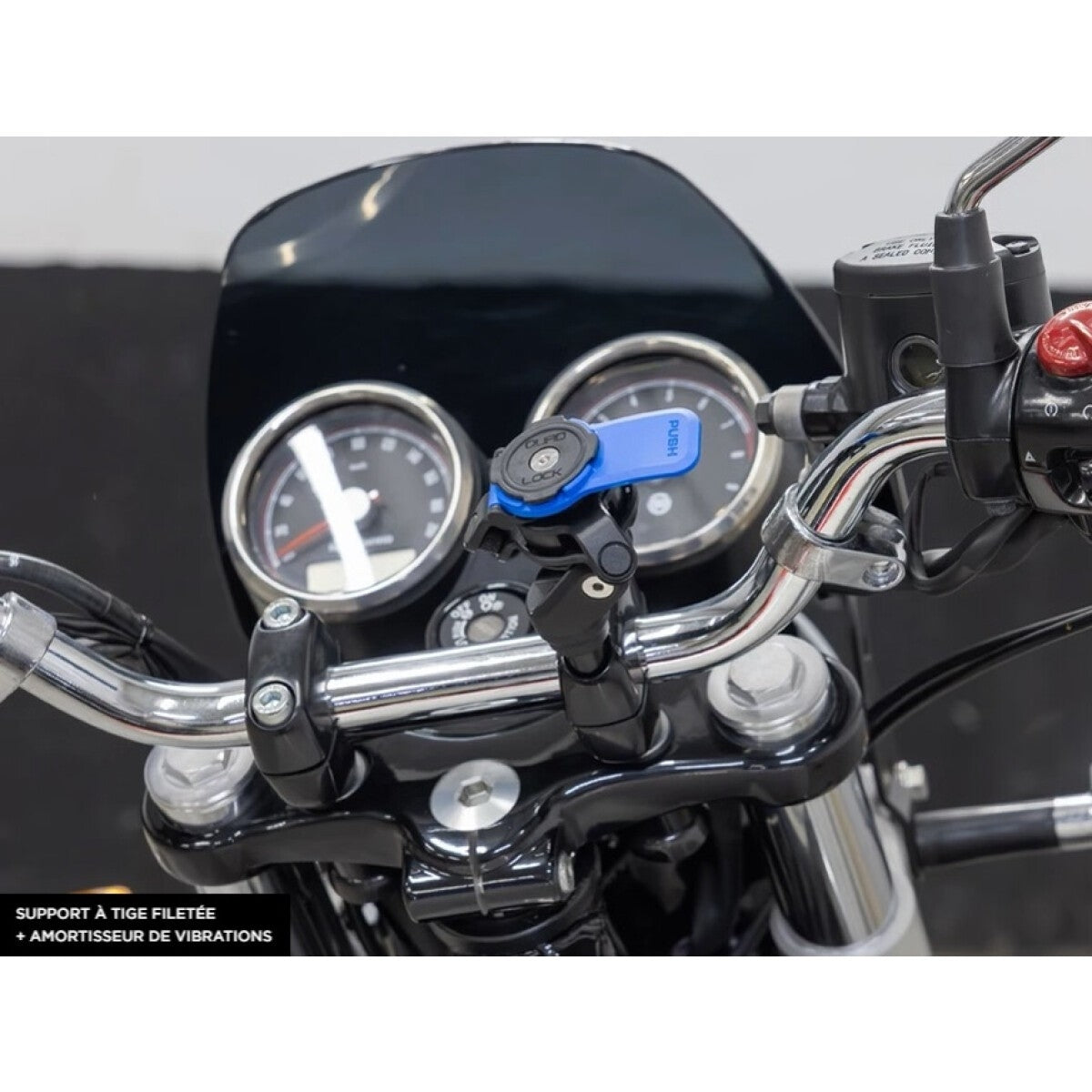 Support Téléphone Quad Lock Moto Tige Filetée