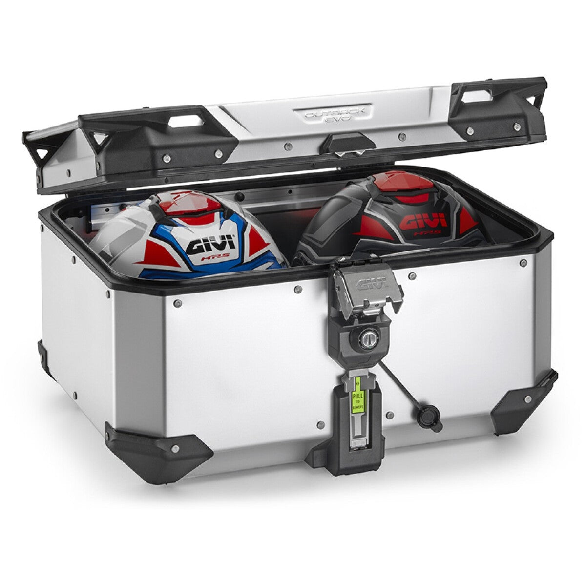 Top Case Givi Trekker Outback Evo Smart Monokey 58L Alu Anodisé - Sans Serrure